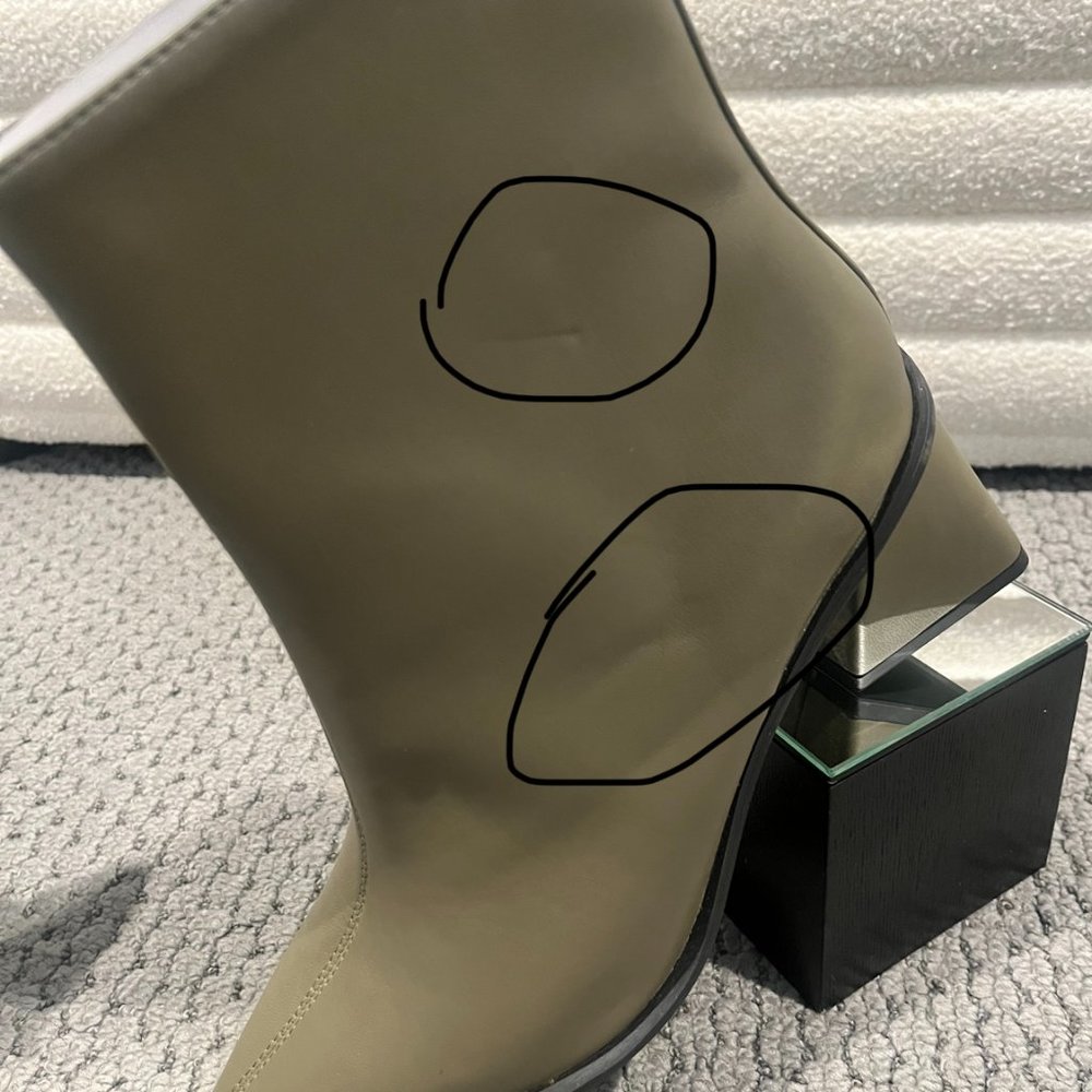 Topshop Pointy Toe Ankle Boot, Size 39 (8.5), Olive